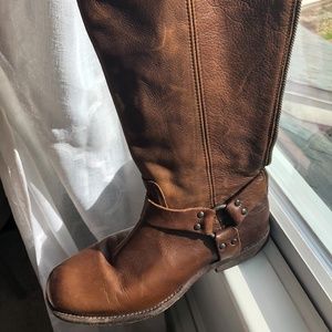 Frye leather boots,  brown,  size 10